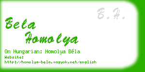 bela homolya business card